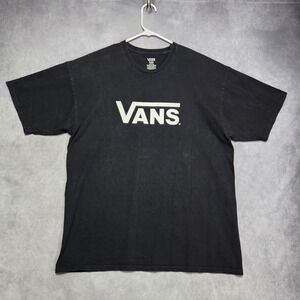 Vans Black size XL‎ Big Graphic Logo T Shirt Short Sleeve Cotton Mens Adult Tee